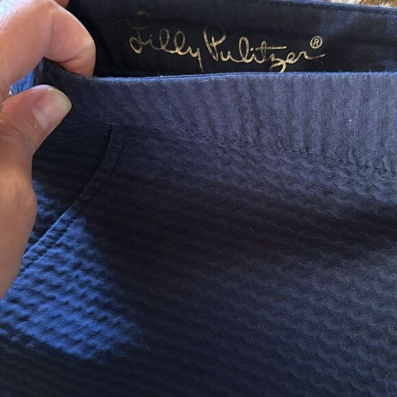 Lilly Pulitzer | Navy The Buttercup 5in Scalloped Shorts | 6 - Picture 7 of 8